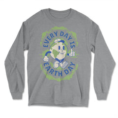 Every day is Earth Planet Day Retro 70’s Vintage product - Long Sleeve T-Shirt - Grey Heather