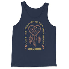 Peacock Feathers Dreamcatcher Heart Native Americans design - Tank Top - Navy