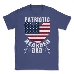 Patriotic Bearded Dad 4th of July Dad Patriotic Grunge design Unisex - Purple