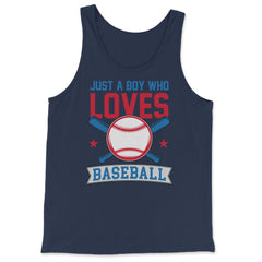 Funny Just A Boy Who Loves Baseball Pitcher Catcher Batter product - Tank Top - Navy