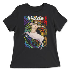 Gay Zodiac LGBTQ Zodiac Sign Sagittarius Rainbow Pride design - Women's Relaxed Tee - Black