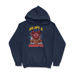 Adopt a Krampus Funny Christmas Devil Meme Krampus print - Hoodie - Navy