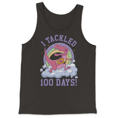 I Tackled 100 Days of School T-Rex Dinosaur Costume graphic - Tank Top - Black