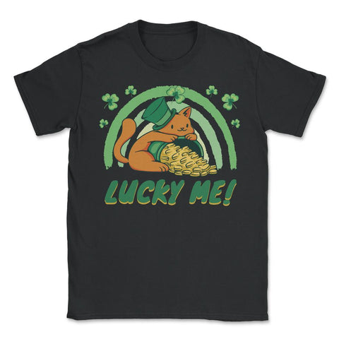 Cat Leprechaun Saint Patrick's Day Celebration print - Unisex T-Shirt - Black
