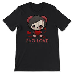 Chibi Emo Gothic Love Japanese Sad Anime Boy Emo Love graphic - Premium Unisex T-Shirt - Black