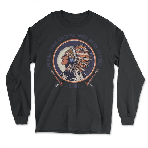 Chieftain Native American Tribal Chief Native Americans graphic - Long Sleeve T-Shirt - Black