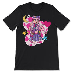 Harajuku Street Fashion Anime Girl with Bunny graphic - Premium Unisex T-Shirt - Black