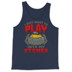 I Just Want to Play with My Stones Curling Sport Lovers design - Tank Top - Navy