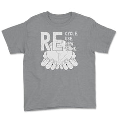 Recycle Reuse Renew Rethink Earth Day Environmental product Youth Tee - Grey Heather