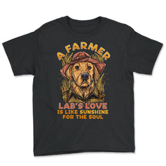 Labrador Farmer Lab’s Dog in Farmer Outfit Labrador product - Youth Tee - Black