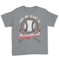 Baseball Lost My Heart to Baseball Lover Sporty Players product Youth - Grey Heather