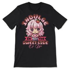 Anime Chibi Dessert Cute Girl Cupcake Indulge Sweet Side product - Premium Unisex T-Shirt - Black