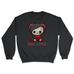 Chibi Emo Gothic Love Japanese Sad Anime Boy Emo Love graphic - Unisex Sweatshirt - Black
