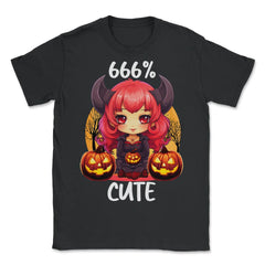 666% Cute Chibi Girl Devil Halloween design - Unisex T-Shirt - Black