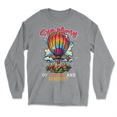 Symphony Of Colors And Serenity Hot Air Balloon print - Long Sleeve T-Shirt - Grey Heather