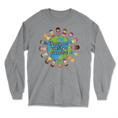 Happy Earth Day for Kids Around the World graphic - Long Sleeve T-Shirt - Grey Heather