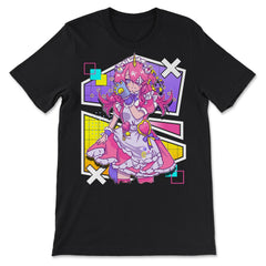 Harajuku Street Fashion Maid Unicorn Anime Girl print - Premium Unisex T-Shirt - Black