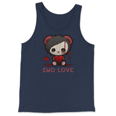 Chibi Emo Gothic Love Japanese Sad Anime Boy Emo Love graphic - Tank Top - Navy