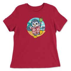 Tropical Penguin Funny & Cute Penguin on the Beach product - Women's Relaxed Tee - Red