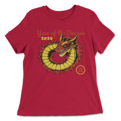 Chinese New Year 2024 Year of The Dragon Design graphic - Women's Relaxed Tee - Red