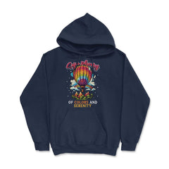 Symphony Of Colors And Serenity Hot Air Balloon print - Hoodie - Navy
