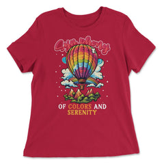 Symphony Of Colors And Serenity Hot Air Balloon print - Women's Relaxed Tee - Red