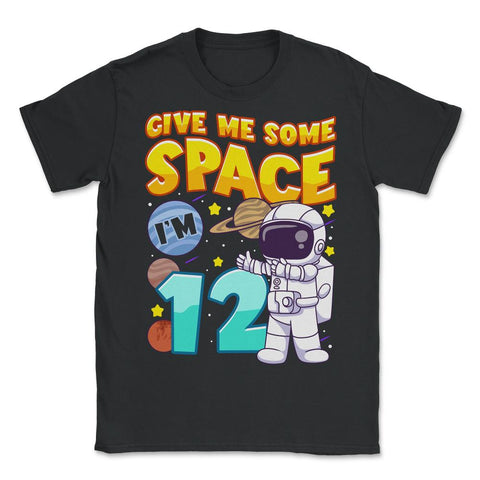 Science Birthday Astronaut & Planets Science 12th Birthday design - Unisex T-Shirt - Black