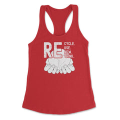 Recycle Reuse Renew Rethink Earth Day Environmental product Women's - Red