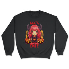 666% Cute Chibi Girl Devil Halloween product - Unisex Sweatshirt - Black