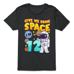 Science Birthday Astronaut & Planets Science 12th Birthday design - Premium Youth Tee - Black