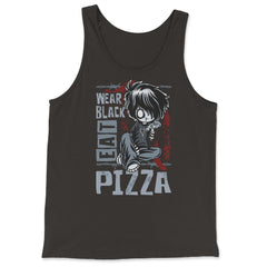Wear Black Eat Pizza Emo Japanese Sad Anime Boy Emo product - Tank Top - Black