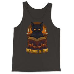 Gothic Black Cat Reading Witchcraft Book Dark & Edgy product - Tank Top - Black