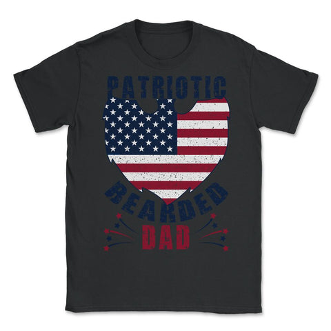 Patriotic Bearded Dad 4th of July Dad Patriotic Grunge graphic - Unisex T-Shirt - Black
