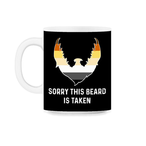 Sorry This Beard is Taken Bear Brotherhood Flag Funny Gay product - Black on White