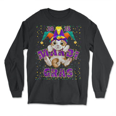 Mardi Gras Cat 2023 Cat Tuesday Cute Kitten with Jester Hat product - Long Sleeve T-Shirt - Black