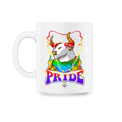 Gay Zodiac LGBTQ Zodiac Sign Taurus Rainbow Pride graphic - 11oz Mug - White
