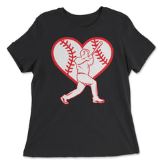 Baseball Heart Batter Baseball Lover Fan Coach Player product - Women's Relaxed Tee - Black