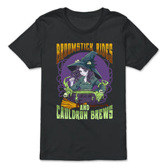 Anime Witch Cauldron Broomstick Rides & Cauldron Brews graphic - Premium Youth Tee - Black