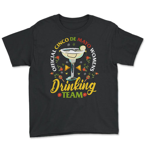 Official 5 de Mayo Women's Drinking Team Retro Vintage graphic Youth - Black