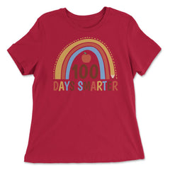 100 Days Smarter 100 Days of School Boho Rainbow Costume product - Women's Relaxed Tee - Red