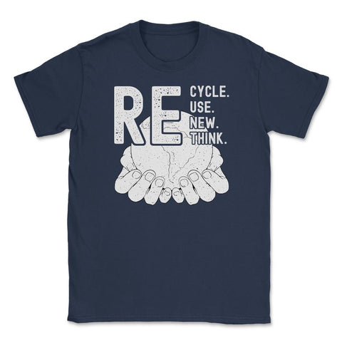 Recycle Reuse Renew Rethink Earth Day Environmental product Unisex - Navy