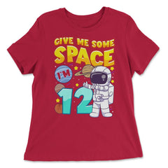 Science Birthday Astronaut & Planets Science 12th Birthday design - Women's Relaxed Tee - Red