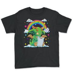 Baby Dragon Sleeping on a Cloud For Fantasy Fans design - Youth Tee - Black