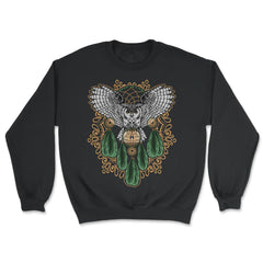 Owl Dreamcatcher Boho Mystical Hand-Drawn Design product - Unisex Sweatshirt - Black