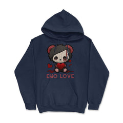 Chibi Emo Gothic Love Japanese Sad Anime Boy Emo Love graphic - Hoodie - Navy