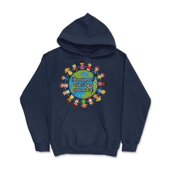 Happy Earth Day for Kids Around the World graphic - Hoodie - Navy