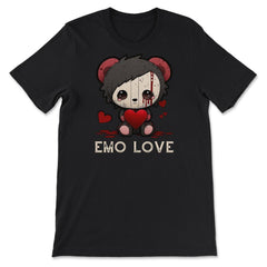 Chibi Emo Gothic Love Japanese Sad Anime Boy Emo Love print - Premium Unisex T-Shirt - Black