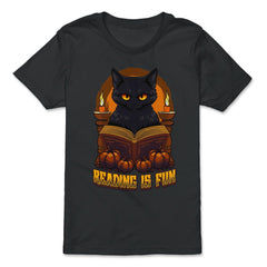 Gothic Black Cat Reading Witchcraft Book Dark & Edgy product - Premium Youth Tee - Black