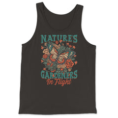Pollinator Butterfly & Flowers Cottage core Aesthetic product - Tank Top - Black