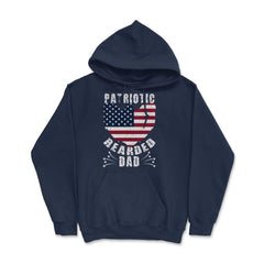 Patriotic Bearded Dad 4th of July Dad Patriotic Grunge design Hoodie - Navy